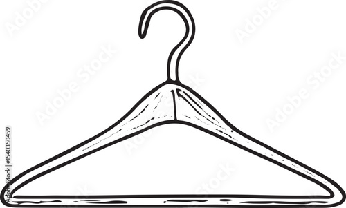 A black-and-white sketch of wooden hangers, designed for organizing and airing clothes, ideal for laundry and home storage solutions