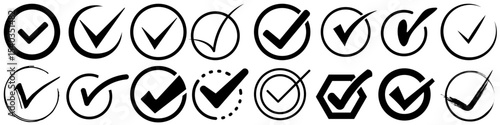 Ok icon vector set. Check mark illustration sign collection. Yes symbol. approved web icons. Сontains accept, approve, confirm, verify and more.