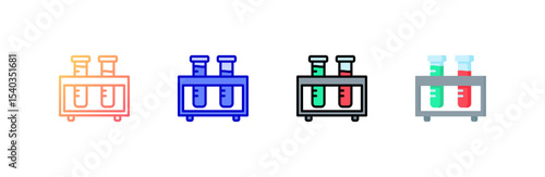 Test Tubes icon set multiple style collection