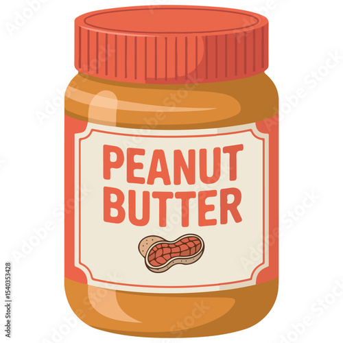 Peanut butter healthy spread vector isolated white background