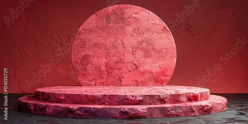 vintage armchair on red background