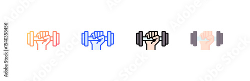 Training icon set multiple style collection