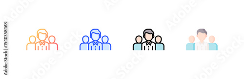 Team icon set multiple style collection