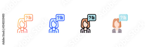 Question icon set multiple style collection