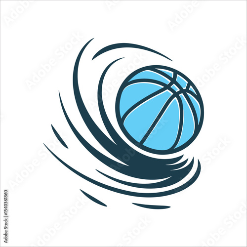 Spinning Basketball with Motion Lines Icon Spinning Basketball Ball with rotational lines for movement