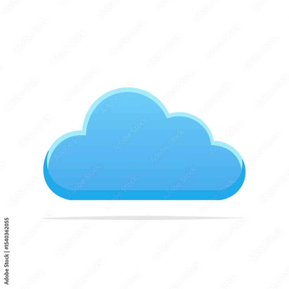 Illustration of a bright blue cloud against a black background ideal for weather forecasts or digital storage platforms Illustration of a bright blue cloud against a black background ideal for weather forecasts or digital storage platforms