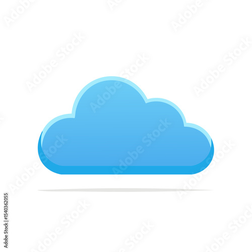 Illustration of a bright blue cloud against a black background ideal for weather forecasts or digital storage platforms