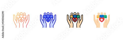 Public Health icon set multiple style collection
