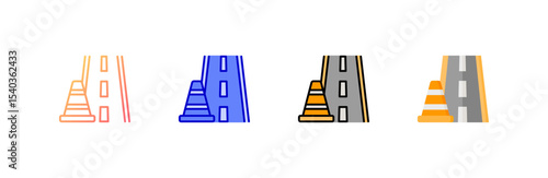 Traffic Cone icon set multiple style collection