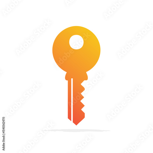 Stylized Golden Key Illustration on Black Background Security Access Solution
