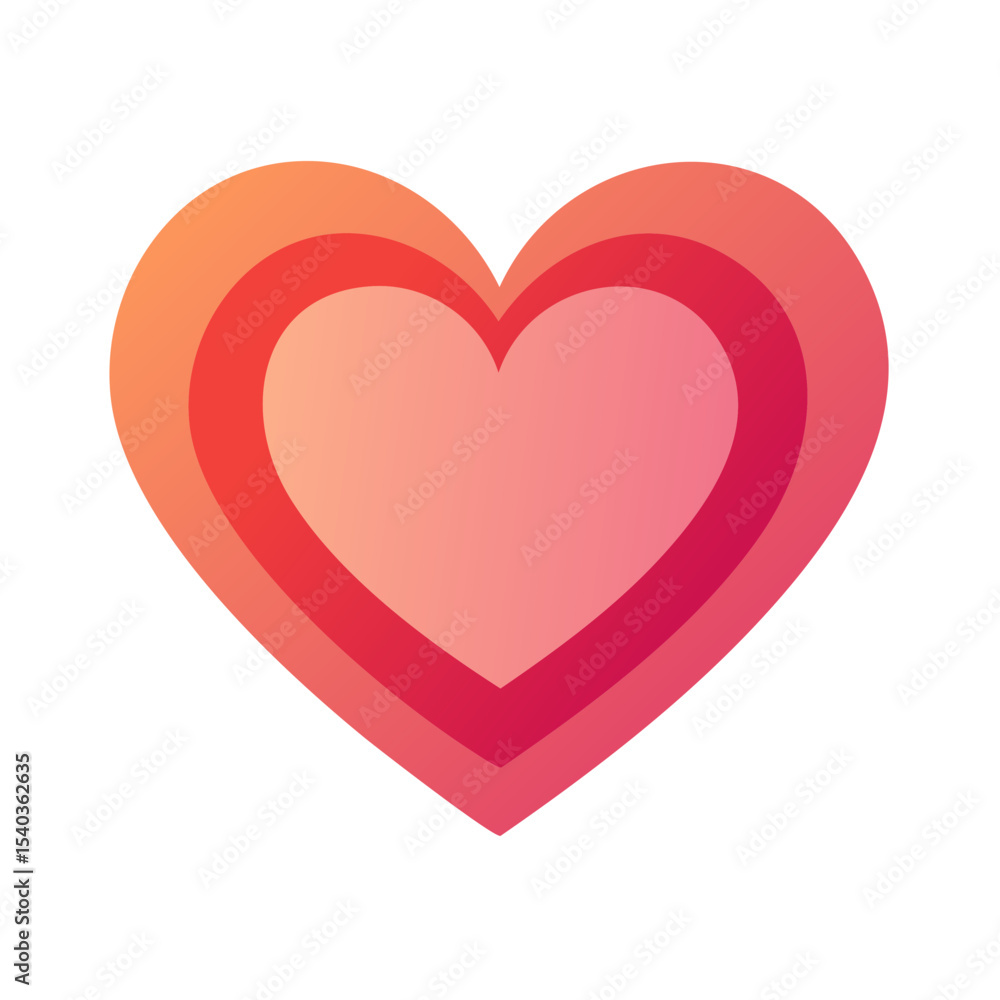 Three dimensional heart illustration with soft red orange gradient on black background symbol of love and affection Three dimensional heart illustration with soft red orange gradient on black background symbol of love and affection