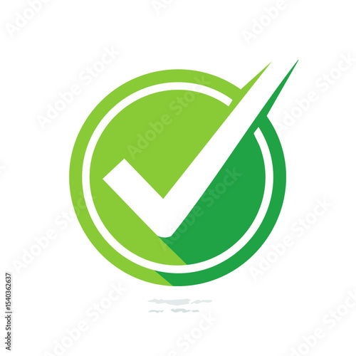 Green Circle with Black Checkmark on Black Background for Approval or Correctness