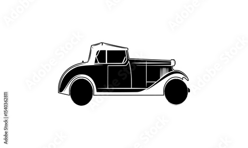 retro car isolated on white