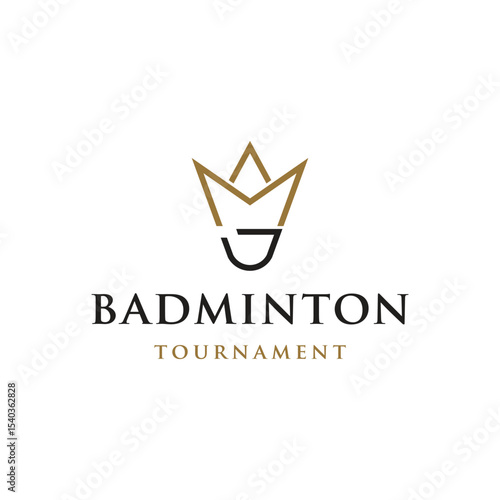 badminton shuttlecock and racket logo template design. Logo for business, club, sports, tournament.