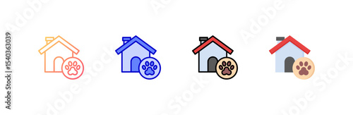 Animal Shelter icon set multiple style collection