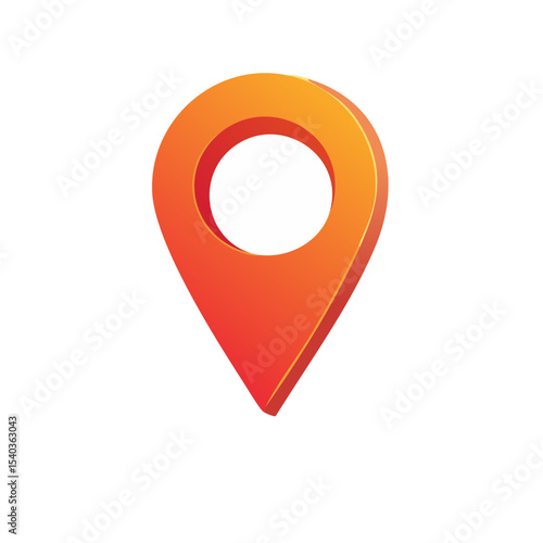 Orange Map Pointer Icon Graphic on Black Background Represents Navigation Location Destination