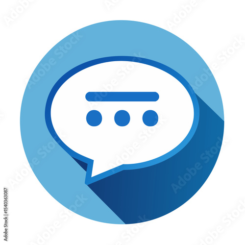 Blue and White Chat Bubble Icon Design Symbolizing Communication and Messaging Platform for Digital Interaction