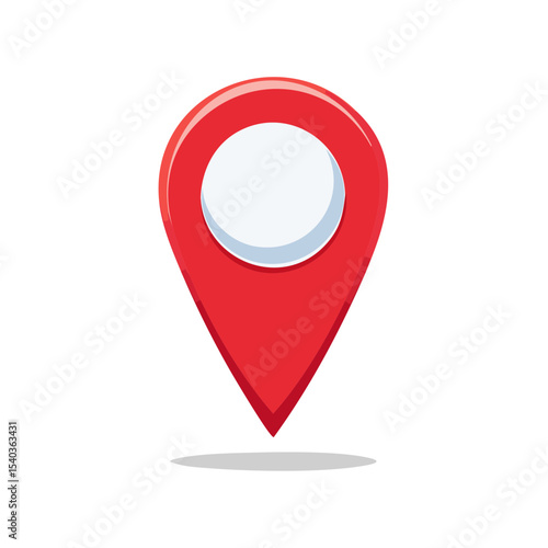 Red Map Pointer Icon Location Indicator for Maps and Navigation Applications Represents Direction and Landmarks with a Simple and Clean Design
