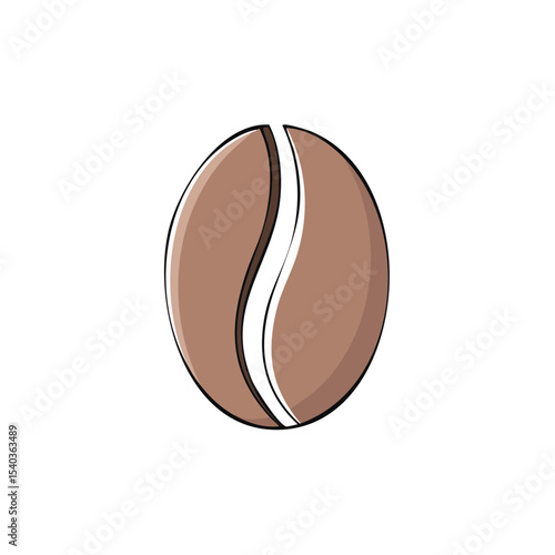 Isolated Coffee Bean Illustration on Dark Backdrop Depicting Coffee Theme