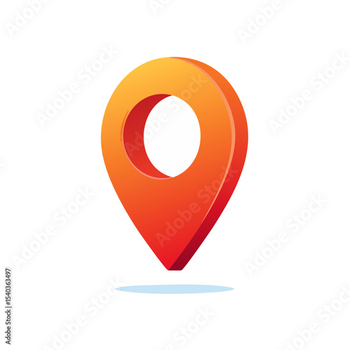 Isometric Location Pin Icon with Modern Gradient Design Navigating Destinations and Mapping Routes