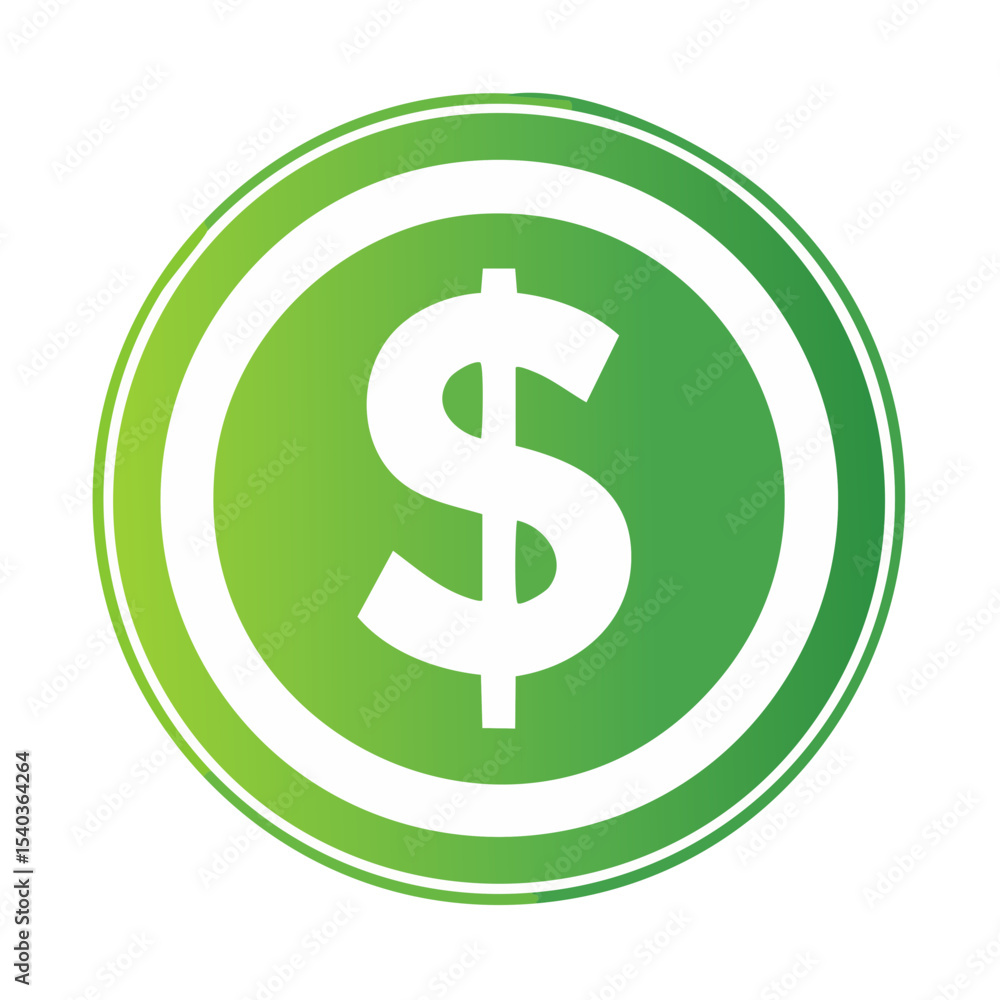 Green Coin Illustration with Dollar Symbol, Representing Wealth, Finance, and Financial Concepts Green Coin Illustration with Dollar Symbol, Representing Wealth, Finance, and Financial Concepts