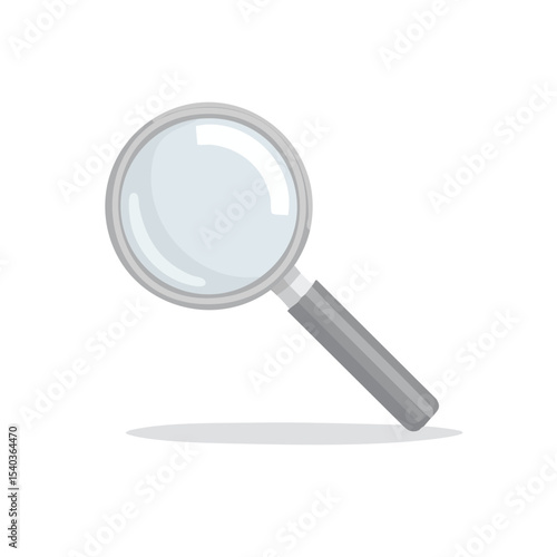 Magnifying glass icon search tool illustration for investigation or discovery isolated on dark background