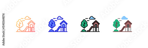 Playground icon set multiple style collection