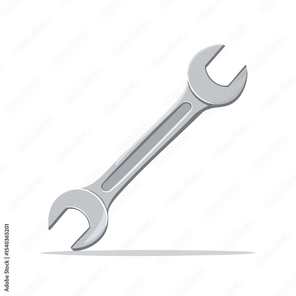 Illustration of a Silver Open End Wrench for Repairs and Construction on Black Background Perfect for Engineering Projects Illustration of a Silver Open End Wrench for Repairs and Construction on Black Background Perfect for Engineering Projects