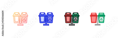 Recycle Bin icon set multiple style collection
