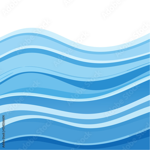 Blue wave layers abstract background illustration for graphic design projects and websites featuring ocean and fluid dynamics concepts