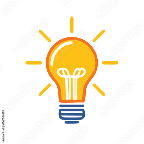 Illuminated Lightbulb on Black Background Representing Creative Idea Generation and Energy