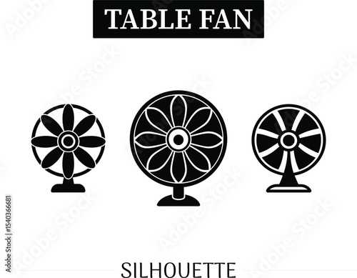Table Fan Silhouette Vector