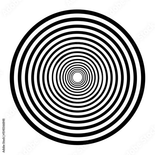 Monochrome Hypnotic Optical Illusion Concentric Circles Black Background