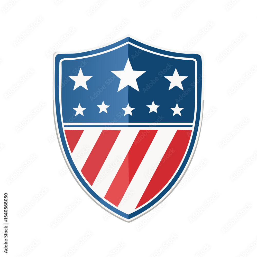 American Flag Inspired Badge Icon with Stars and Stripes for Patriotic Events, Holidays, and Celebrations American Flag Inspired Badge Icon with Stars and Stripes for Patriotic Events, Holidays, and Celebrations