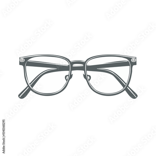 Eyeglasses Illustration Close up of Frame Front View Style and Vision Correction Accessory