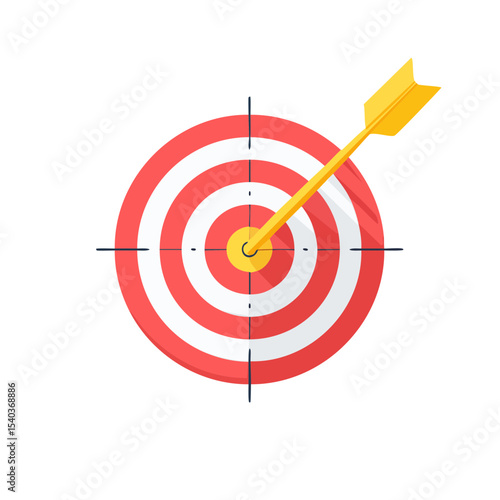 Arrow hitting bullseye target accuracy and precision hitting a center successful concept