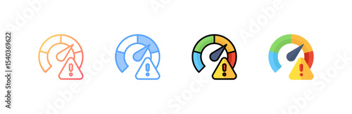 Risk icon set multiple style collection