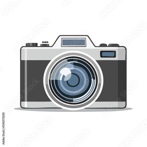 Vintage film camera illustration for photography enthusiasts and creative professionals capturing memories through lenses and vintage technology