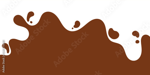 Chocolate background of Modern poster, dynamic splashes and drops. Vector illustration in a flat style of minimalism