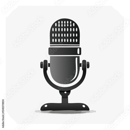 Vintage-Style Microphone with Classic Design for Audio Recording and Broadcasting