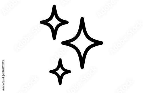 キラキラ輝くシンプルマーク(モノクロ)白黒