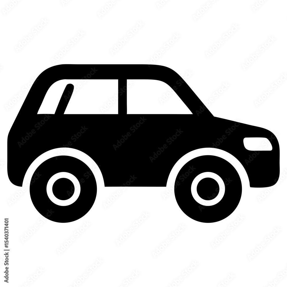 Fototapeta premium Versatile SUV Icon Black Silhouette of a Modern Sport Utility Vehicle