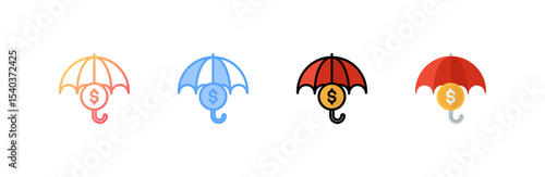 Insurance icon set multiple style collection