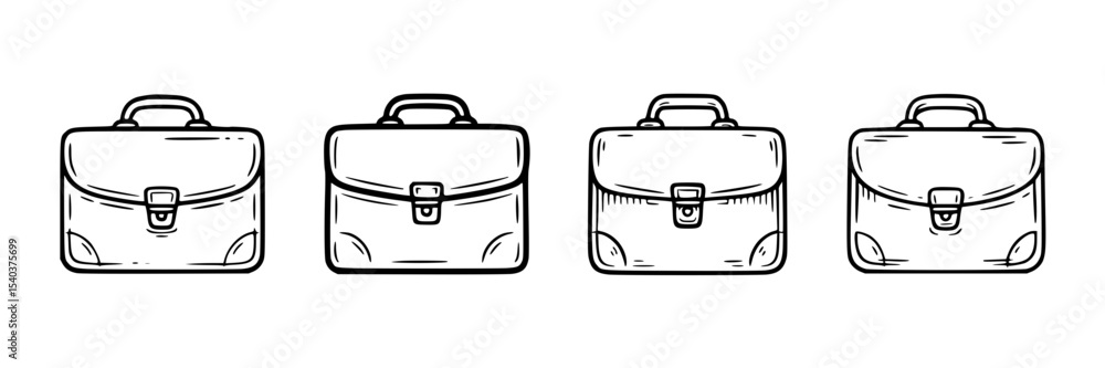 Line drawing of briefcases Line drawing of briefcases