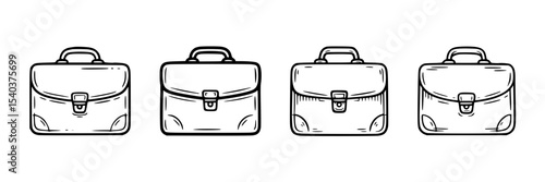 Line drawing of briefcases