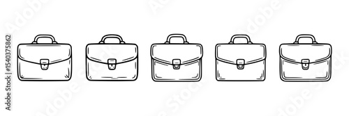 Line drawing of briefcases