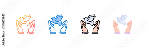 Freedom icon set multiple style collection