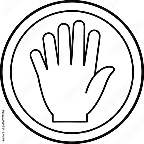 High Five A Simple Line Drawing of an Open Hand