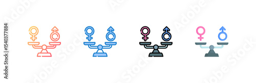Equality icon set multiple style collection