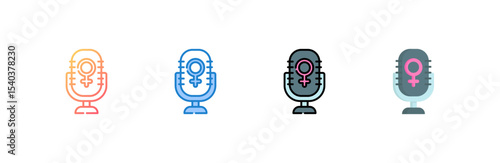 Microphone icon set multiple style collection